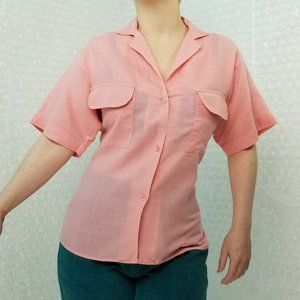 Vintage 1980s Album by Kenzo salmon pink button-up